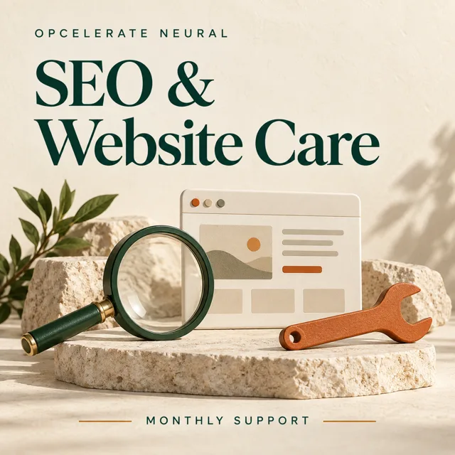 Opcelerate Neural SEO and Website Care product cover: monthly support