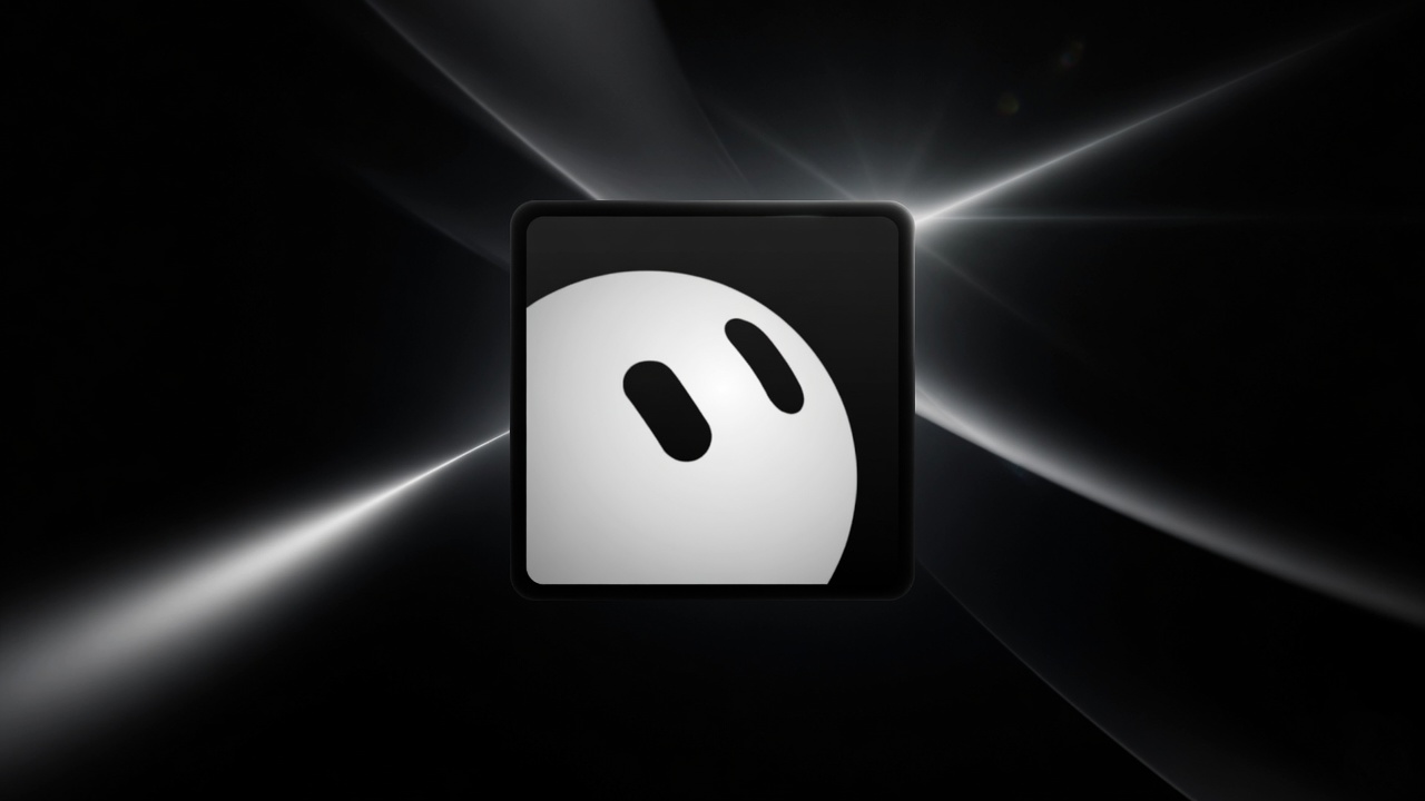 Grok Bot mark: white face with two oval eyes on black rounded square, xAI-style product hero
