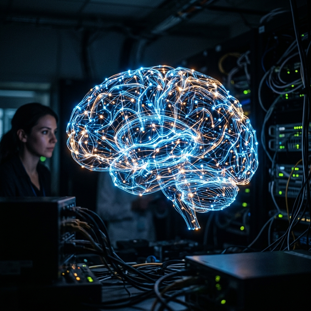 Enterprise AI operations room with agent workflows