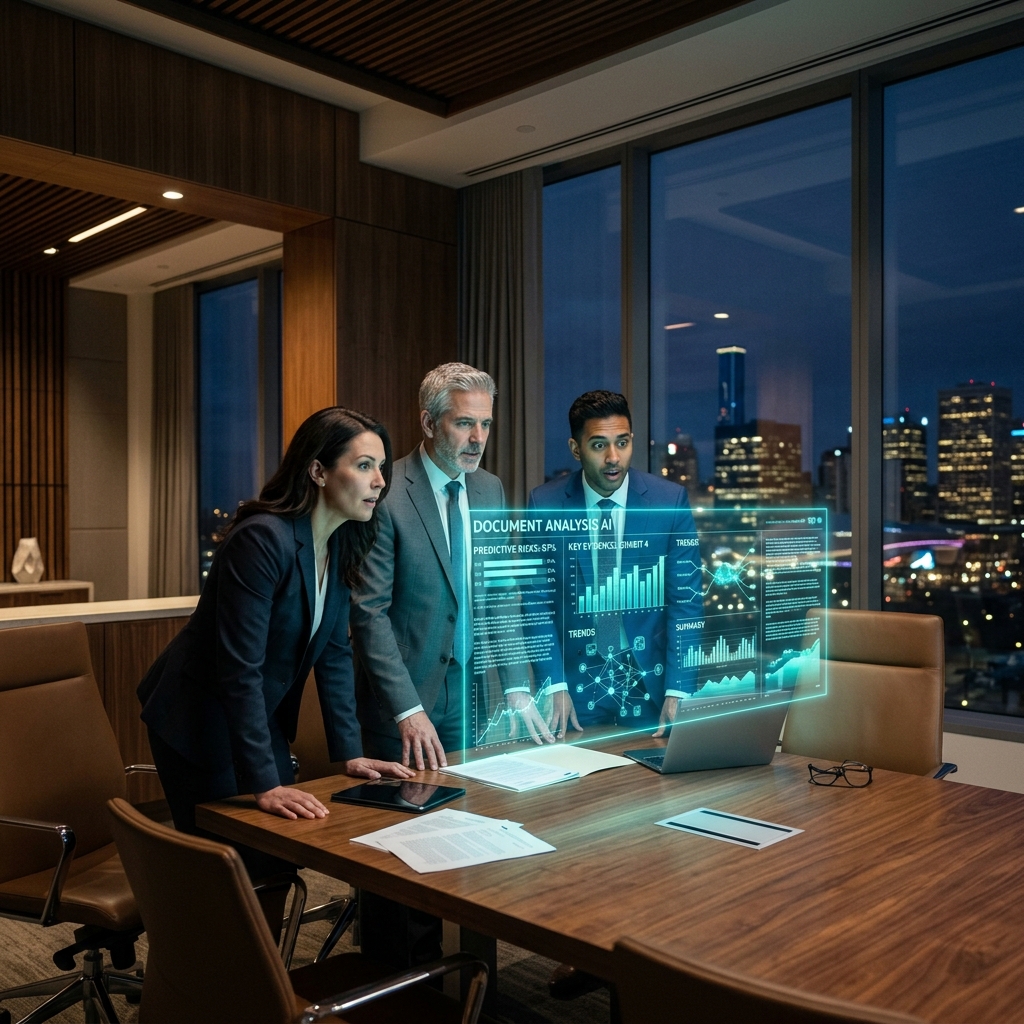 Lawyers looking at AI dashboard
