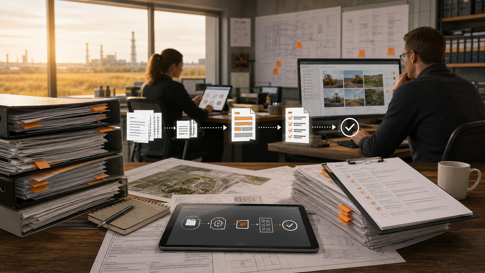 AI document automation workflow turning tender and compliance paperwork into reviewed checklists
