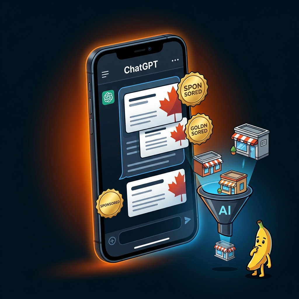 ChatGPT recommending local businesses in Canada with sponsored AI results 2026