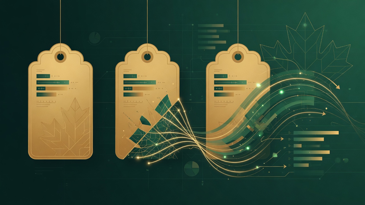 Editorial illustration about Claude Fable 5 AI pricing for Canadian businesses