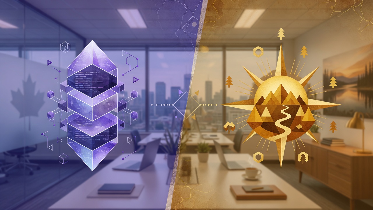Comparison illustration of Claude Opus 5 versus Claude Fable 5 for Canadian teams