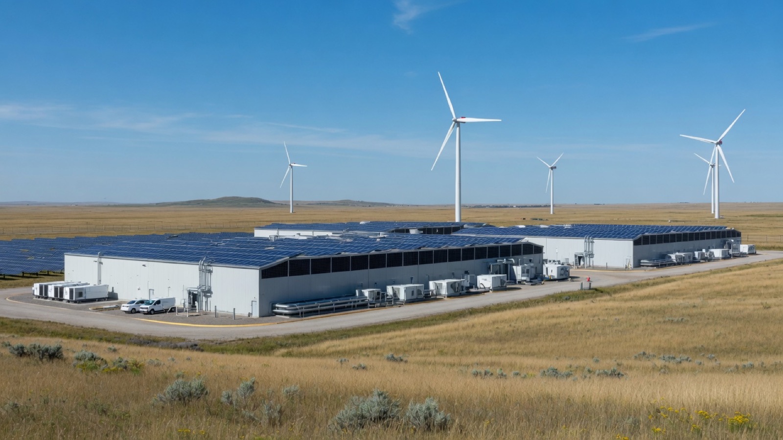 Data center with solar and wind — climate-responsible compute