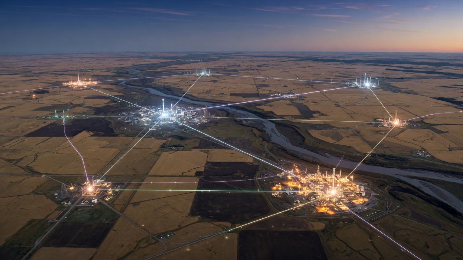 Alberta infrastructure network of connected communities