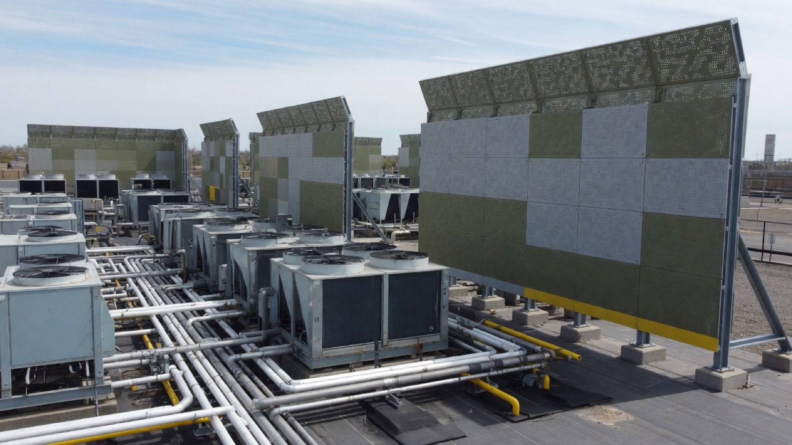 Acoustic screening and cooling equipment designed for quiet nights