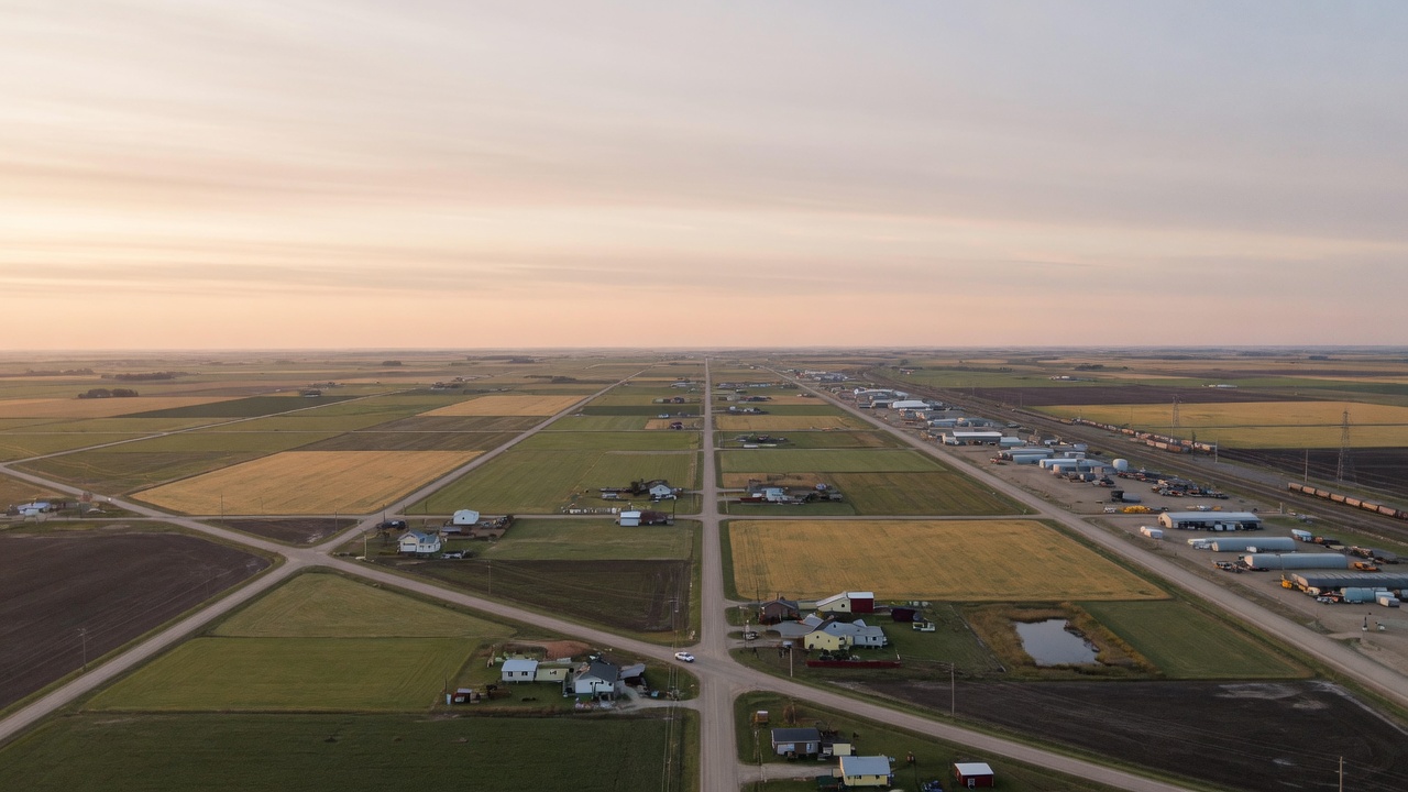 Central Alberta county landscape under big sky