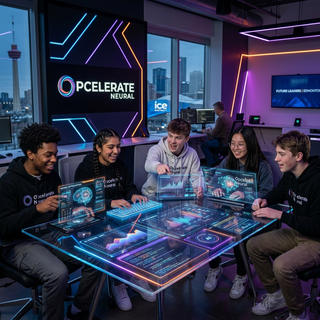 Students learning AI in Edmonton